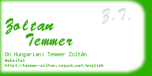zoltan temmer business card